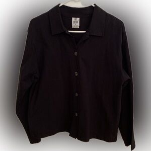 Hot Cotton Black Long Sleeve Jacket - M